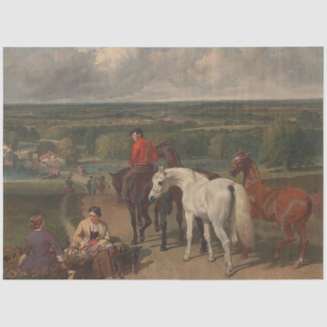 Exercising the Royal Horses (Equine Art) Tissue Paper (Front)
