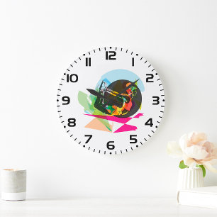 Exercising Woman  Large Clock