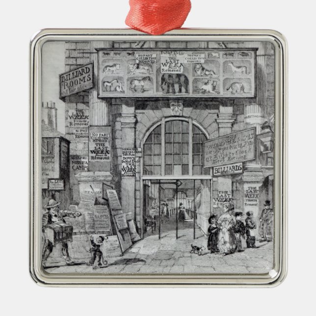 Exeter Change showing the entrance Metal Tree Decoration (Front)