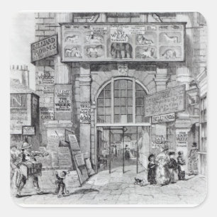 Exeter Change showing the entrance Square Sticker