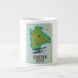 Exeter Devon vintage travel poster Large Coffee Mug
