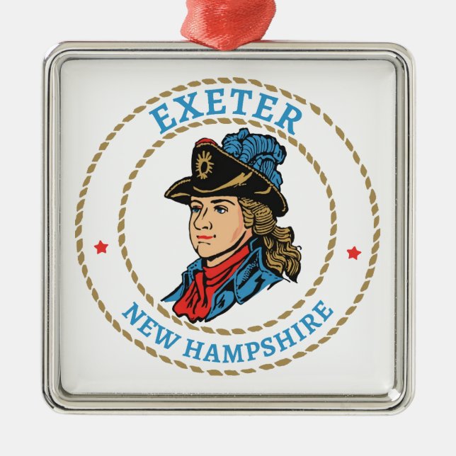 Exeter New Hampshire Colonial Metal Tree Decoration (Front)