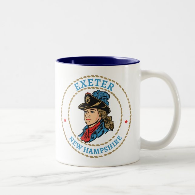 Exeter New Hampshire Colonial Two-Tone Coffee Mug (Right)