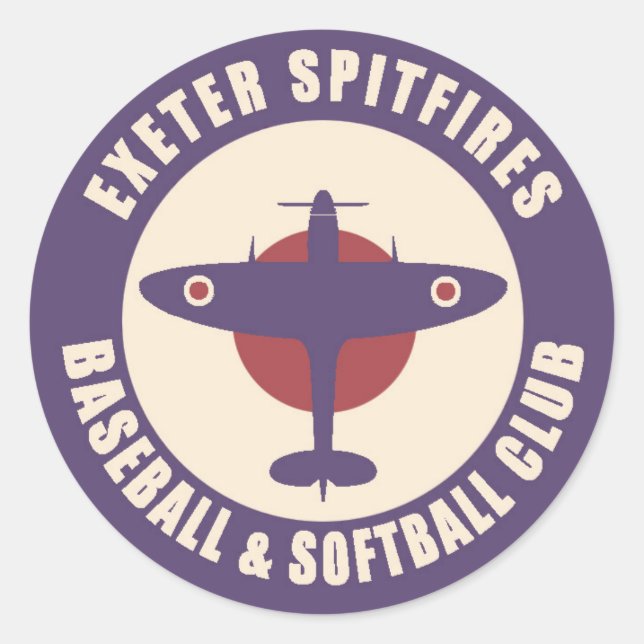 Exeter Spitfires Baseball Club Sticker 3 inch wide (Front)