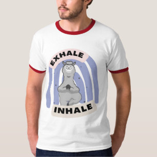 Exhale Inhale Llama Yoga funny T-Shirt