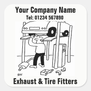Exhaust & Tire Fitters Business stickers