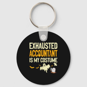 Exhausted Accountant Cpa Halloween Funny Accountan Key Ring