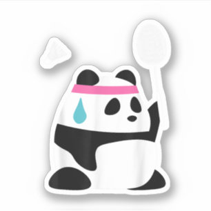 Exhausted badminton panda funny cute