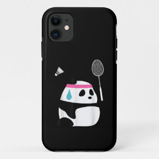 Exhausted badminton panda funny cute iPhone 11 case
