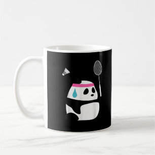 Exhausted badminton panda funny cute coffee mug