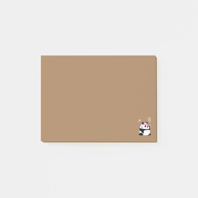 Exhausted badminton panda funny cute post-it notes (Front)