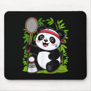 Exhausted Badminton Panda - Funny Cute Shuttle Ani Mouse Mat