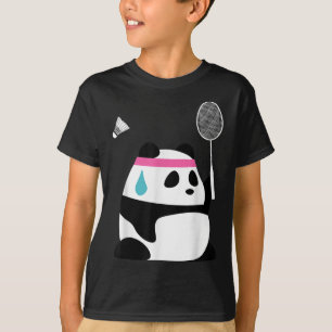 Exhausted Badminton Panda - Funny Cute Shuttle Ani T-Shirt