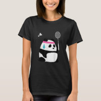 Exhausted badminton panda funny cute
