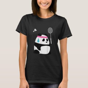 Exhausted badminton panda funny cute T-Shirt