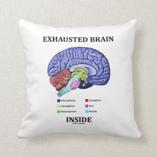 Exhausted Brain Inside Anatomical Brain Humour Cushion