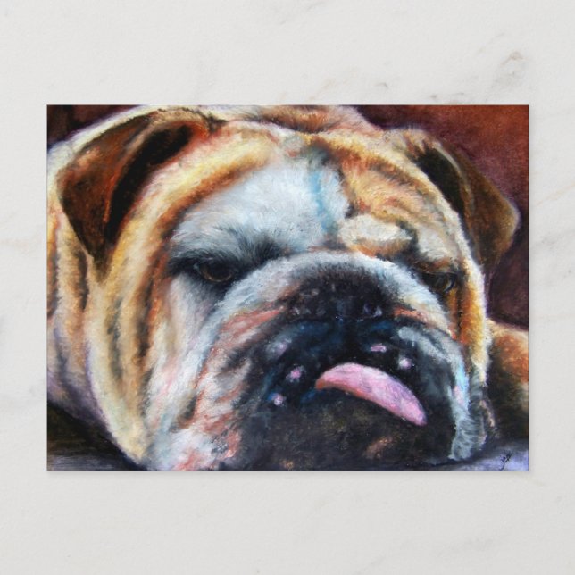 Exhausted (Bulldog) Postcards (Front)
