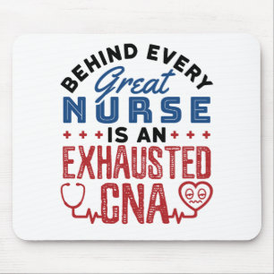 Exhausted CNA Certified Nursing Assistant Mouse Mat