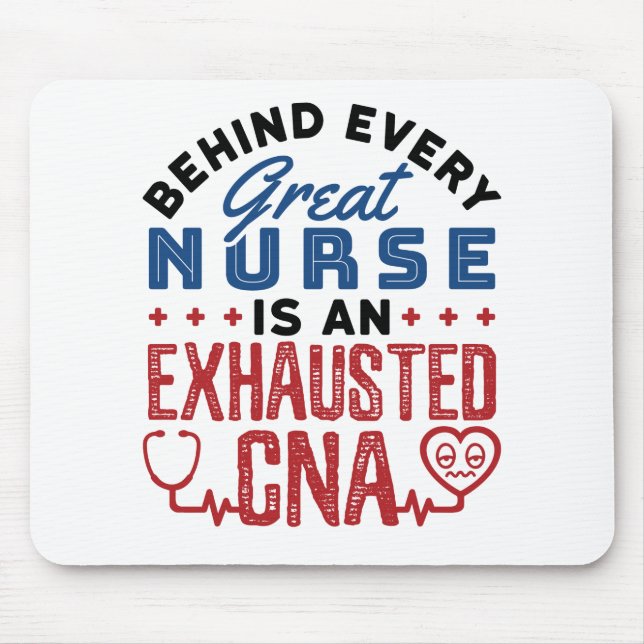 Exhausted CNA Certified Nursing Assistant Mouse Mat (Front)