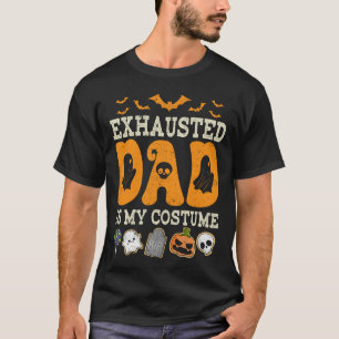 Exhausted Dad Costume Funny Matching Halloween T-Shirt