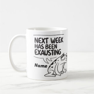 Exhausted Frog Funny Cartoon Mug Design