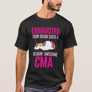 Exhausted From Being Awesome Cma Nurse Unicorn T-Shirt