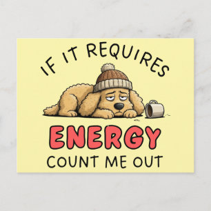 Exhausted Golden Retriever Funny Coffee Quote Postcard