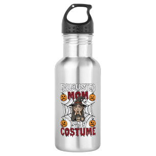 Exhausted Mum Is Costume Halloween Witch Coffee Pu 532 Ml Water Bottle