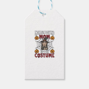Exhausted Mum Is Costume Halloween Witch Coffee Pu Gift Tags
