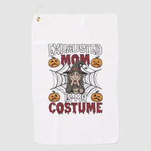 Exhausted Mum Is Costume Halloween Witch Coffee Pu Golf Towel
