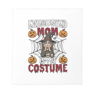Exhausted Mum Is Costume Halloween Witch Coffee Pu Notepad