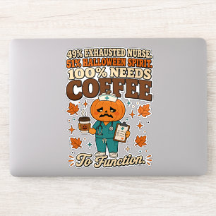 Exhausted Nurse Halloween Spirit Needs Coffee
