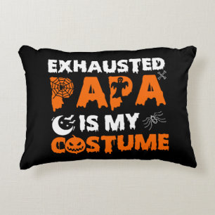 exhausted papa is my costume decorative cushion