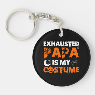 exhausted papa is my costume  key ring