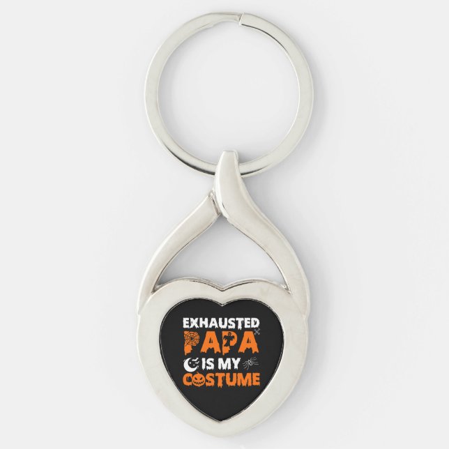 exhausted papa is my costume  key ring (Front)