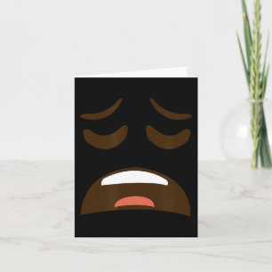 Exhausted Tired Face Emoticon Costume Easy Hallowe Card