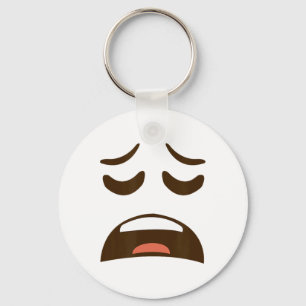 Exhausted Tired Face Emoticon Costume Easy Hallowe Key Ring