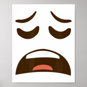 Exhausted Tired Face Emoticon Costume Easy Hallowe Poster