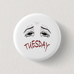 Exhausted Tuesday Mood Funny Relatable Cartoon Pho 3 Cm Round Badge