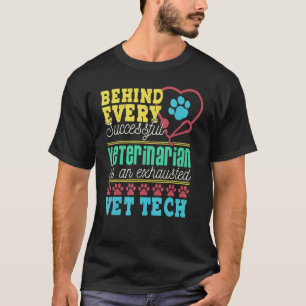 Exhausted Vet Tech Quote Veterinary Technician T-Shirt