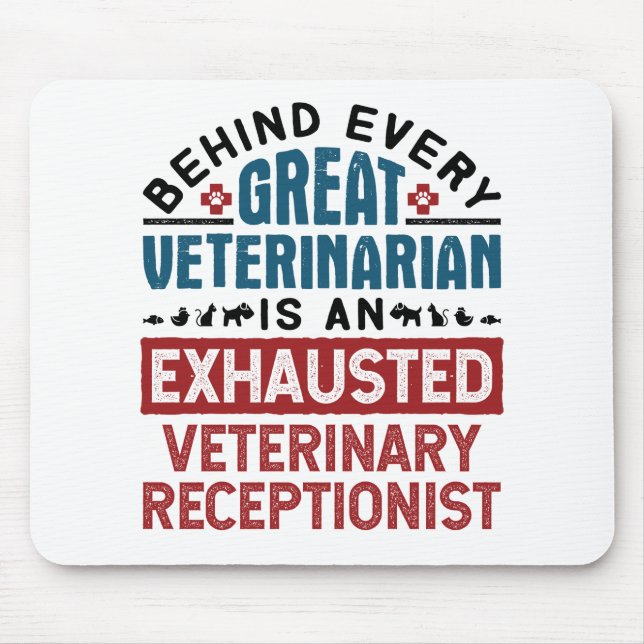 Exhausted Veterinary Receptionist Mouse Mat (Front)