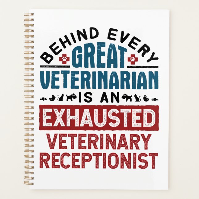 Exhausted Veterinary Receptionist Planner (Front)