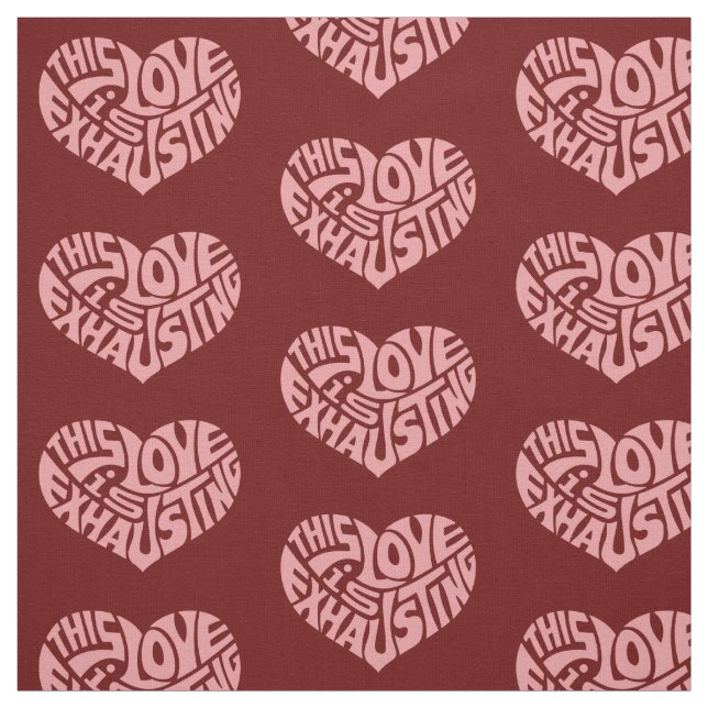 Exhausting Love Heart Pattern Fabric (Swatch)