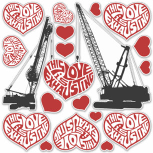 Exhausting Love Hearts Sticker Set