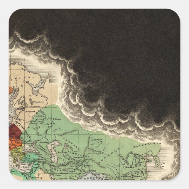 Exhibiting The Empire of Kublai Khan 1294 AD Square Sticker (Front)