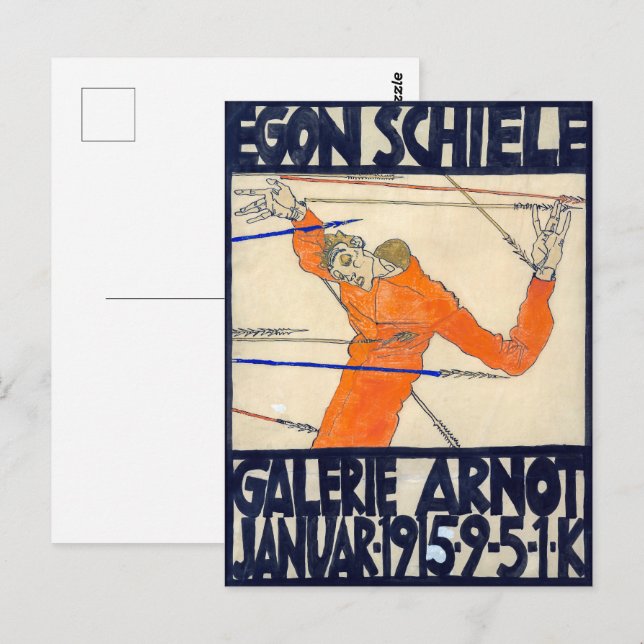 Exhibition at Arnot Gallery | Egon Schiele | Postcard (Front/Back)