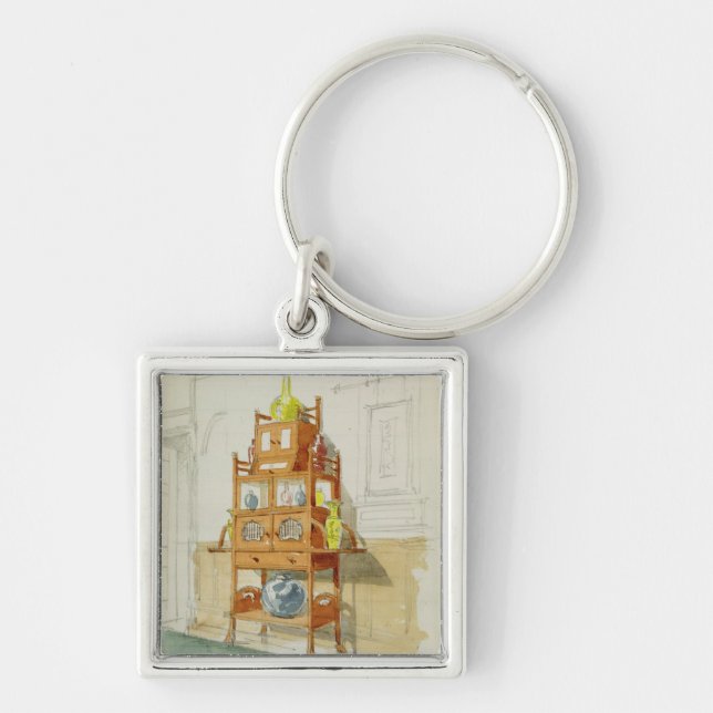 Exhibition Cabinet, c.1860s-70s (w/c & pencil on p Key Ring (Front)