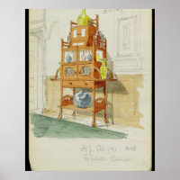 Exhibition Cabinet, c.1860s-70s (w/c & pencil on p