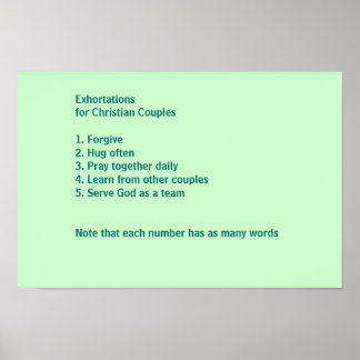 Exhortations for Christian Couples Poster