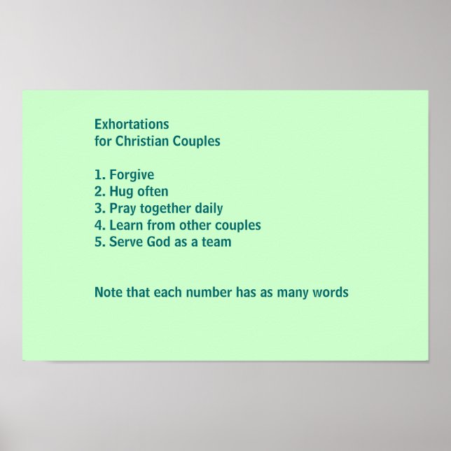 Exhortations for Christian Couples Poster (Front)